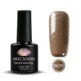 MEET ACROSS 7ml Nail Polish Holographic Glitter Platinum UV Nail Gel Polish Shine Shimmer Manicure Soak Off Nail Art Varnish