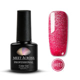 MEET ACROSS 7ml Nail Polish Holographic Glitter Platinum UV Nail Gel Polish Shine Shimmer Manicure Soak Off Nail Art Varnish