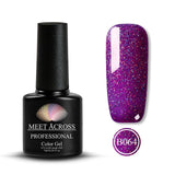 MEET ACROSS 7ml Nail Polish Holographic Glitter Platinum UV Nail Gel Polish Shine Shimmer Manicure Soak Off Nail Art Varnish
