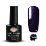 MEET ACROSS 7ml Nail Polish Holographic Glitter Platinum UV Nail Gel Polish Shine Shimmer Manicure Soak Off Nail Art Varnish