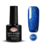 MEET ACROSS 7ml Nail Polish Holographic Glitter Platinum UV Nail Gel Polish Shine Shimmer Manicure Soak Off Nail Art Varnish