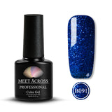 MEET ACROSS 7ml Nail Polish Holographic Glitter Platinum UV Nail Gel Polish Shine Shimmer Manicure Soak Off Nail Art Varnish