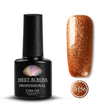 MEET ACROSS 7ml Nail Polish Holographic Glitter Platinum UV Nail Gel Polish Shine Shimmer Manicure Soak Off Nail Art Varnish