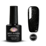 MEET ACROSS 7ml Nail Polish Holographic Glitter Platinum UV Nail Gel Polish Shine Shimmer Manicure Soak Off Nail Art Varnish