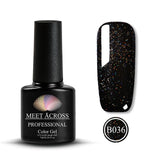 MEET ACROSS 7ml Nail Polish Holographic Glitter Platinum UV Nail Gel Polish Shine Shimmer Manicure Soak Off Nail Art Varnish